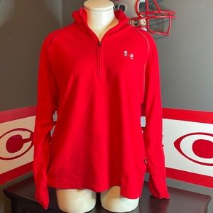 🎉Mens Under Armour Quarter Zip Red and Gray! EUC!